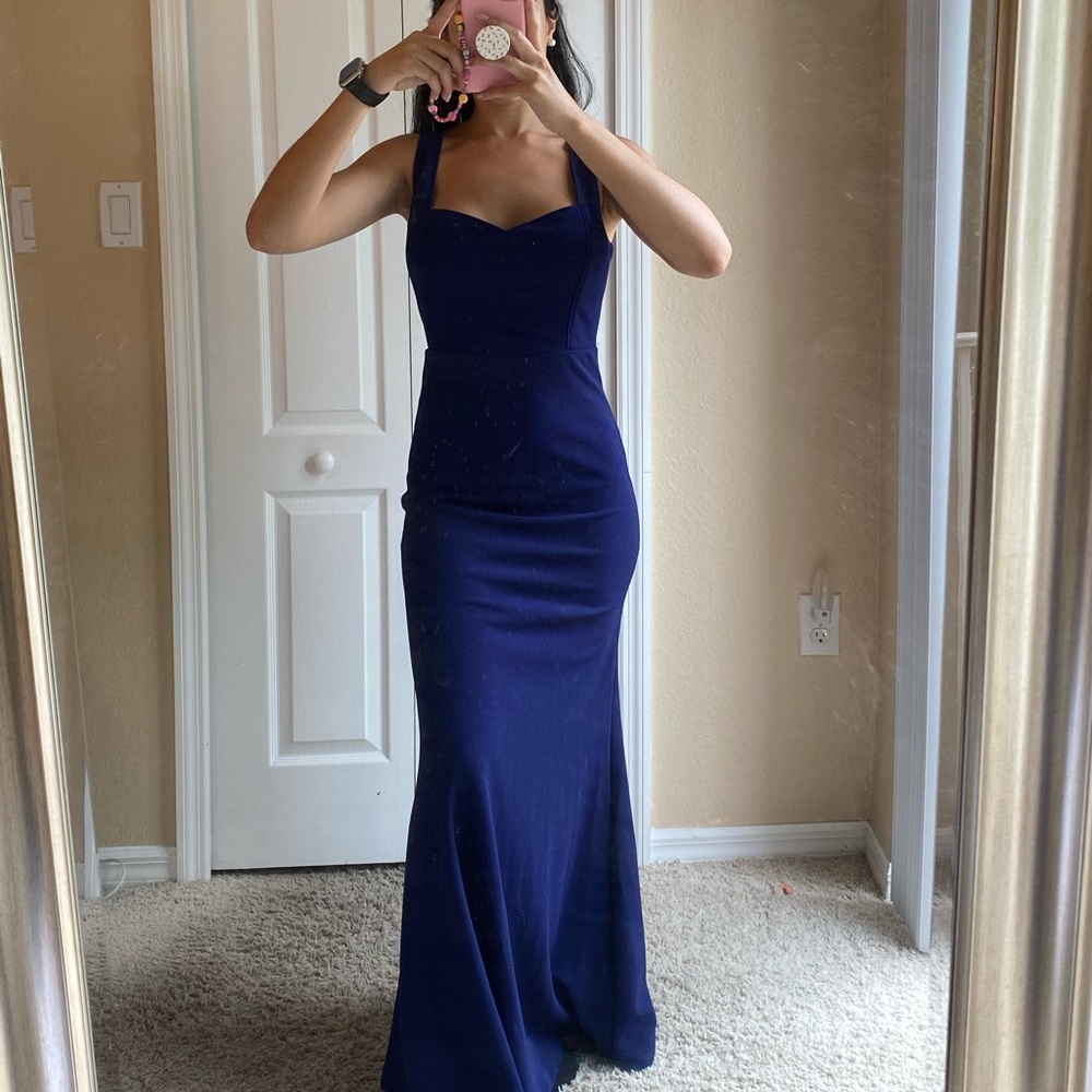 LULU’S Dark Blue Party Dress - Picture 4 of 5